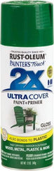 Rust-Oleum - Meadow Green, Gloss, Enamel Spray Paint - 8 Sq Ft per Can, 12 oz Container, Use on Multipurpose - USA Tool & Supply