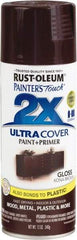 Rust-Oleum - Kona Brown, Gloss, Enamel Spray Paint - 8 Sq Ft per Can, 12 oz Container, Use on Multipurpose - USA Tool & Supply