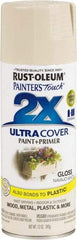 Rust-Oleum - Navajo White, Gloss, Enamel Spray Paint - 8 Sq Ft per Can, 12 oz Container, Use on Multipurpose - USA Tool & Supply