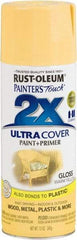 Rust-Oleum - Warm Yellow, Gloss, Enamel Spray Paint - 8 Sq Ft per Can, 12 oz Container, Use on Multipurpose - USA Tool & Supply