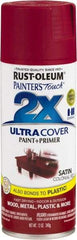 Rust-Oleum - Colonial Red, Satin, Enamel Spray Paint - 8 Sq Ft per Can, 12 oz Container, Use on Multipurpose - USA Tool & Supply