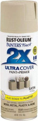 Rust-Oleum - Fossil (Color), Satin, Enamel Spray Paint - 8 Sq Ft per Can, 12 oz Container, Use on Multipurpose - USA Tool & Supply