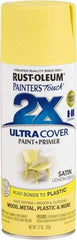 Rust-Oleum - Lemon Grass, Satin, Enamel Spray Paint - 8 Sq Ft per Can, 12 oz Container, Use on Multipurpose - USA Tool & Supply