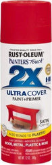 Rust-Oleum - Poppy Red, Gloss, Enamel Spray Paint - 8 Sq Ft per Can, 12 oz Container, Use on Multipurpose - USA Tool & Supply