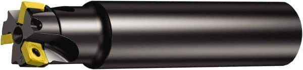 Sandvik Coromant - 4 Inserts, 40mm Cut Diam, 32mm Arbor Diam, 10mm Max Depth of Cut, Indexable Square-Shoulder Face Mill - 170mm High, 490R-1404 Insert Compatibility, Through Coolant, Series CoroMill 490 - USA Tool & Supply
