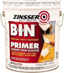 Rust-Oleum - 5 Gal White Shellac Primer - 1000 Sq Ft Coverage, 540 gL Content, Quick Drying, Interior/Exterior - USA Tool & Supply