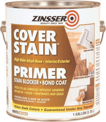 Rust-Oleum - 1 Gal White Alkyd Primer - 300 to 400 Sq Ft Coverage, <100 gL Content, Quick Drying, Interior/Exterior - USA Tool & Supply