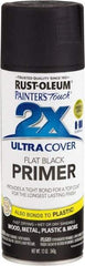 Rust-Oleum - 12 oz Black Aerosol Primer - 10 to 12 Sq Ft Coverage, Interior/Exterior - USA Tool & Supply