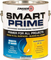 Rust-Oleum - 1 Gal White Water-Based Acrylic Enamel Primer - 400 Sq Ft Coverage, 13 gL Content, Quick Drying, Interior/Exterior - USA Tool & Supply