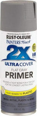 Rust-Oleum - 12 oz Gray Aerosol Primer - 10 to 12 Sq Ft Coverage, Interior/Exterior - USA Tool & Supply