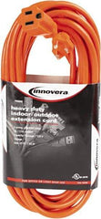innovera - 25', 14/2 Gauge/Conductors, Orange Indoor & Outdoor Extension Cord - 1 Receptacle, 13 Amps, NEMA 5-15R - USA Tool & Supply