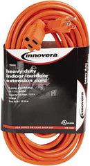 innovera - 50', 14/2 Gauge/Conductors, Orange Indoor & Outdoor Extension Cord - 1 Receptacle, 13 Amps, NEMA 5-15R - USA Tool & Supply