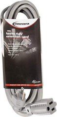 innovera - 15', 14/2 Gauge/Conductors, Gray Indoor Extension Cord - 1 Receptacle, 13 Amps, NEMA 5-15R - USA Tool & Supply
