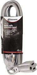 innovera - 9', 14/2 Gauge/Conductors, Gray Indoor Extension Cord - 1 Receptacle, 13 Amps, NEMA 5-15R - USA Tool & Supply