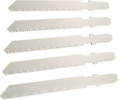 Disston - 5 Piece, 2-3/4" to 3-1/2" Long, 6 to 14 Teeth per Inch, Carbon Jig Saw Blade Set - Toothed Edge, U-Shank - USA Tool & Supply