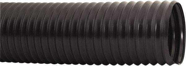 Hi-Tech Duravent - 4" ID, 1.5 Hg Vac Rating, 1 psi, PVC Vacuum & Duct Hose - 50' Long, Black, 1.26" Bend Radius, -20 to 165°F - USA Tool & Supply