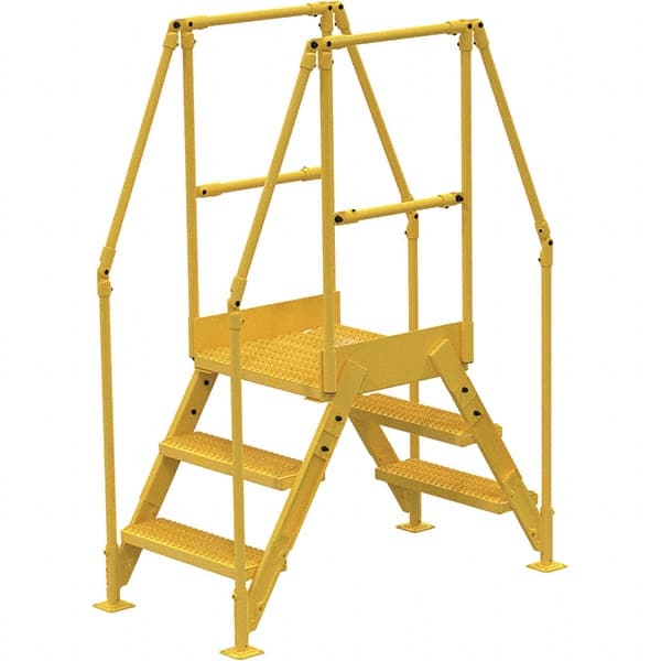 Vestil - 72-7/8" High 500 Lb Capacity 3 Step Crossover Bridge - USA Tool & Supply