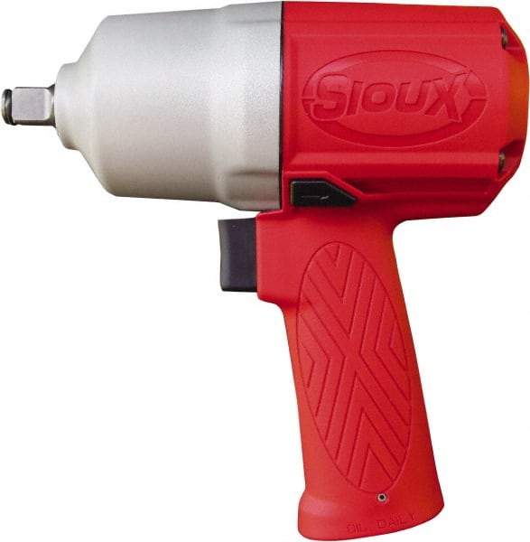 Sioux Tools - 1/2" Drive, 11,000 RPM, 780 Ft/Lb Torque Impact Wrench - Pistol Grip Handle, 1,250 IPM, 4 CFM, 90 psi, 1/4" Inlet - USA Tool & Supply