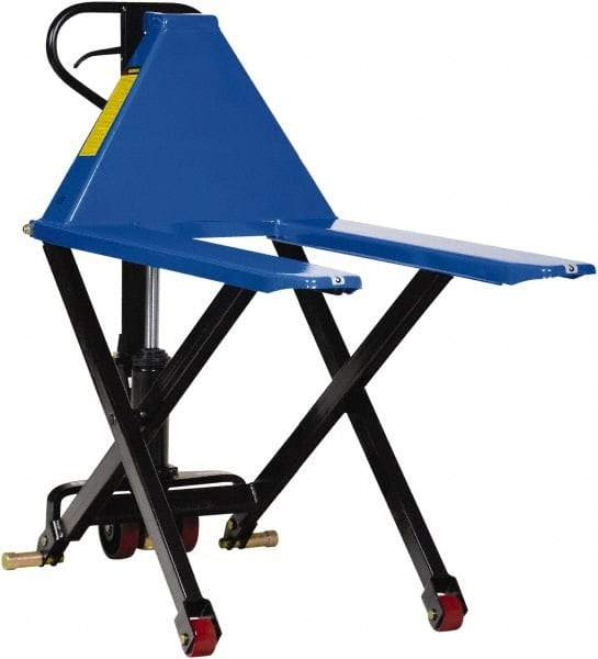 Vestil - 3,000 Lb Capacity, 31-1/2" Lift Portable Tote Lifter - 3-1/2" Min Lift Height, 43" Fork Length x 6-1/2" Fork Width, 27" Overall Width - USA Tool & Supply