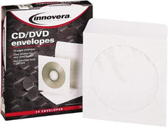 innovera - 50 Piece White CD/DVD Envelope - 5" High x 5" Wide - USA Tool & Supply