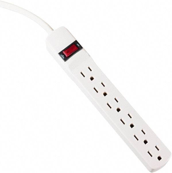 innovera - 6 Outlets, 120 Volts, 15 Amps, 6' Cord, Power Outlet Strip - 5-15R NEMA Configuration - USA Tool & Supply
