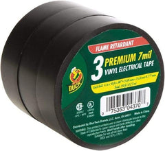 Duck - 3/4" x 50', Black Rubber Electrical Tape - 7 mil Thick - USA Tool & Supply