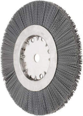 Weiler - 10" OD, 3/4" Arbor Hole, Crimped Nylon Wheel Brush - 1" Face Width, 2-1/2" Trim Length, 0.022" Filament Diam, 4,500 RPM - USA Tool & Supply