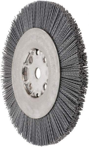 Weiler - 8" OD, 5/8" Arbor Hole, Crimped Nylon Wheel Brush - 7/8" Face Width, 1-1/2" Trim Length, 0.035" Filament Diam, 4,500 RPM - USA Tool & Supply