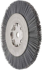 Weiler - 8" OD, 5/8" Arbor Hole, Crimped Nylon Wheel Brush - 7/8" Face Width, 1-1/2" Trim Length, 0.035" Filament Diam, 4,500 RPM - USA Tool & Supply