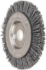 Weiler - 3" OD, 1/2" Arbor Hole, Crimped Nylon Wheel Brush - 3/8" Face Width, 1/2" Trim Length, 0.035" Filament Diam, 6,000 RPM - USA Tool & Supply