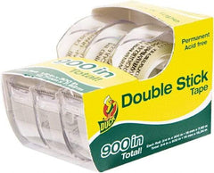 Duck - 1/2" x 25' Acrylic Adhesive Double Sided Tape - 6 mil Thick, Clear, Polypropylene Film Liner, Series DUC - USA Tool & Supply