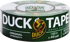 Duck - 1-7/8" x 45 Yds Gray Duct Tape - 9 mil, Rubber Adhesive, Vinyl Backing, 22 Lb/ln Tensile Strength, Series DUC - USA Tool & Supply