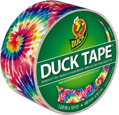 Duck - 1-7/8" x 10 Yds Tie Dye Duct Tape - 9 mil, Rubber Adhesive, Vinyl Backing, 22 Lb/ln Tensile Strength, Series DUC - USA Tool & Supply