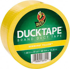 Duck - 1-7/8" x 20 Yds Yellow Duct Tape - 9 mil, Rubber Adhesive, Vinyl Backing, 22 Lb/ln Tensile Strength, Series DUC - USA Tool & Supply