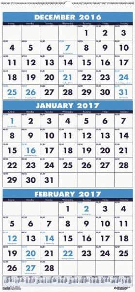 House of Doolittle - 7 Sheet, 8 x 17", Wall Calendar - USA Tool & Supply