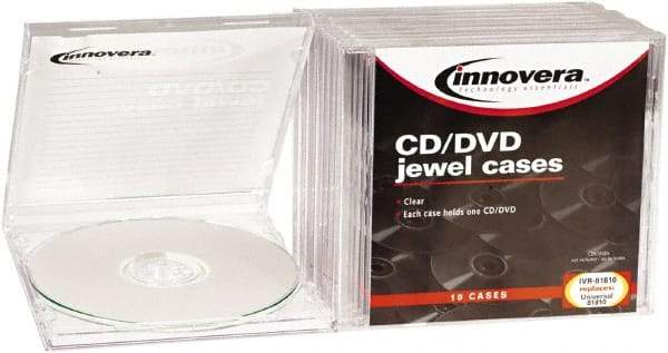 innovera - 1 Compartment, 4-7/8 Inch Wide x 3/8 Inch Deep x 5-5/8 Inch High, CD/DVD Case - Plastic, Clear - USA Tool & Supply