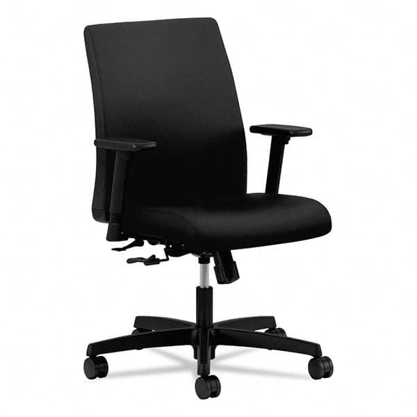 Task Chair: Polyester, Black 27″ Wide x 27″ Deep, 100% Polyester Seat, Black, Five-Star Base