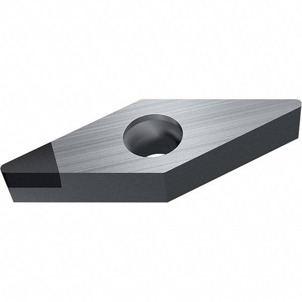 Walter - VCGW1604 FS Grade WDN10 Polycrystalline Diamond (PCD) Turning Insert - 35° Parallelogram, 3/8" Inscr Circle, 3/16" Thick, 1/32" Corner Radius - USA Tool & Supply