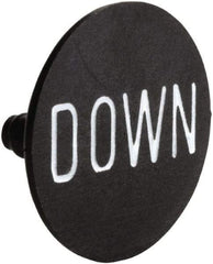 Square D - Legend Plate - Down - 30mm Hole Diameter, 2.2 Inch Wide x 0.1 Inch High x 30mm Overall Diameter - USA Tool & Supply