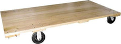 Fairbanks - 2,000 Lb Capacity Hardwood Platform Truck - Hardwood Deck, 30" OAW, 60" Platform Length, Mold On Rubber Casters - USA Tool & Supply