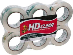 Duck - 1-7/8" x 110 Yd Clear Acrylic Adhesive Packaging Tape - Polypropylene Film Backing, 2.6 mil Thick, 31 Lb Tensile Strength, Series DUC - USA Tool & Supply