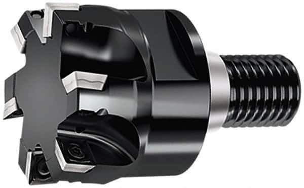 Walter - 24.99mm Cut Diam, 6.5mm Max Depth of Cut, 35mm OAL, Indexable Square Shoulder End Mill - SD..09T3.. Inserts, T22 Modular Connection, 90° Lead Angle, Through Coolant, Series M4132 - USA Tool & Supply