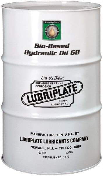 Lubriplate - 55 Gal Drum Botanical Hydraulic Oil - SAE 20, ISO 68, 64.1 cSt at 40°C & 12.5 cSt at 100°C - USA Tool & Supply