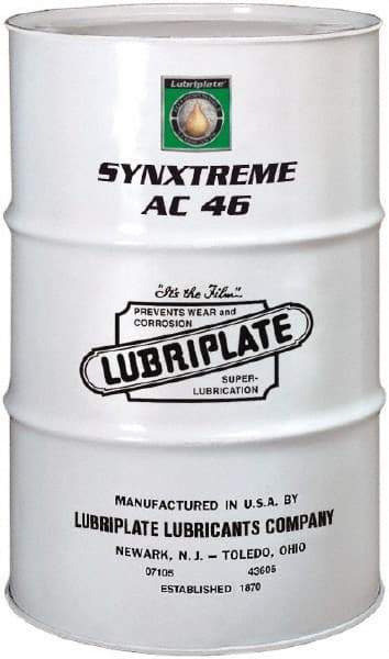 Lubriplate - 55 Gal Drum, ISO 46, SAE 20, Air Compressor Oil - 10°F to 427°, 46 Viscosity (cSt) at 40°C, 7 Viscosity (cSt) at 100°C - USA Tool & Supply