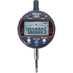 Mitutoyo - 0 to 1/2" Range, 0.001mm Graduation, Electronic Drop Indicator - Flat Back, Accurate to 0.0001", Inch & Metric System, LCD Display - USA Tool & Supply