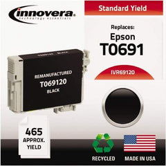 innovera - Black Inkjet Printer Cartridge - Use with Epson Stylus C120, CX5000, CX6000, CX7000F, CX7400, CX7450, CX8400, CX9400, NX100, NX200, NX300, NX400, WorkForce 30, 40 - USA Tool & Supply