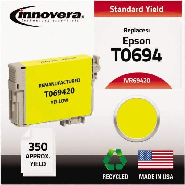 innovera - Yellow Inkjet Printer Cartridge - Use with Epson Stylus C120, CX5000, CX6000, CX7000F, CX7400, CX7450, CX8400, CX9400, NX100, NX200, NX300, NX400, WorkForce 30, 40 - USA Tool & Supply