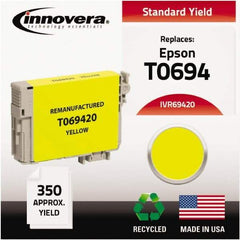 innovera - Yellow Inkjet Printer Cartridge - Use with Epson Stylus C120, CX5000, CX6000, CX7000F, CX7400, CX7450, CX8400, CX9400, NX100, NX200, NX300, NX400, WorkForce 30, 40 - USA Tool & Supply