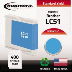 innovera - Cyan Ink Cartridge - Use with Brother DCP-130C, 330C, 350C, Fax 1360, 1860C, 1960C, 2480C, 2580C, MFC-230C, 240C, 440CN, 465CN, 665CW, 685CW, 845CW, 885CW, 3360C, 5460CN, 5860CN - USA Tool & Supply