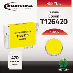 innovera - Yellow Inkjet Printer Cartridge - Use with Epson Stylus NX330, NX430, Workforce 60, 435, 520, 545, 630, 633, 635, 645, 840, 845, 7010, 7510 - USA Tool & Supply